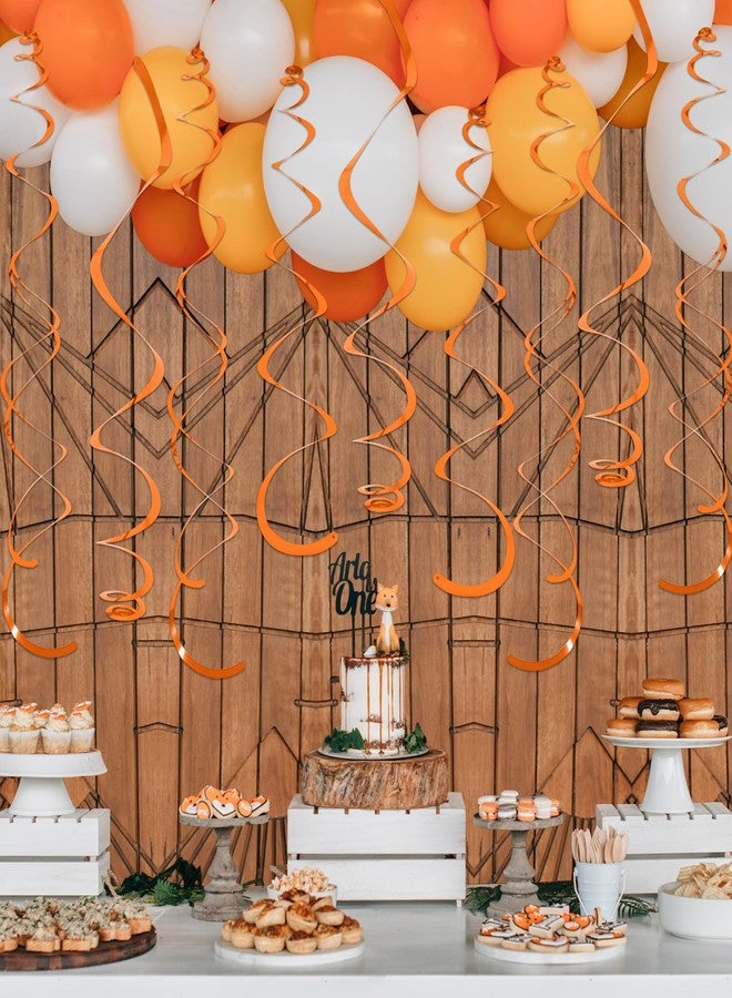 PatiCool 24 PCS Orange Hanging Swirl, Sparkle Ceiling Decorations, Plastic Streamer Party Decorations with Double-Swirls and Single-Swirls for Birthday Decorations, Thanksgiving Day，Graduation, Baby Shower - Image 5