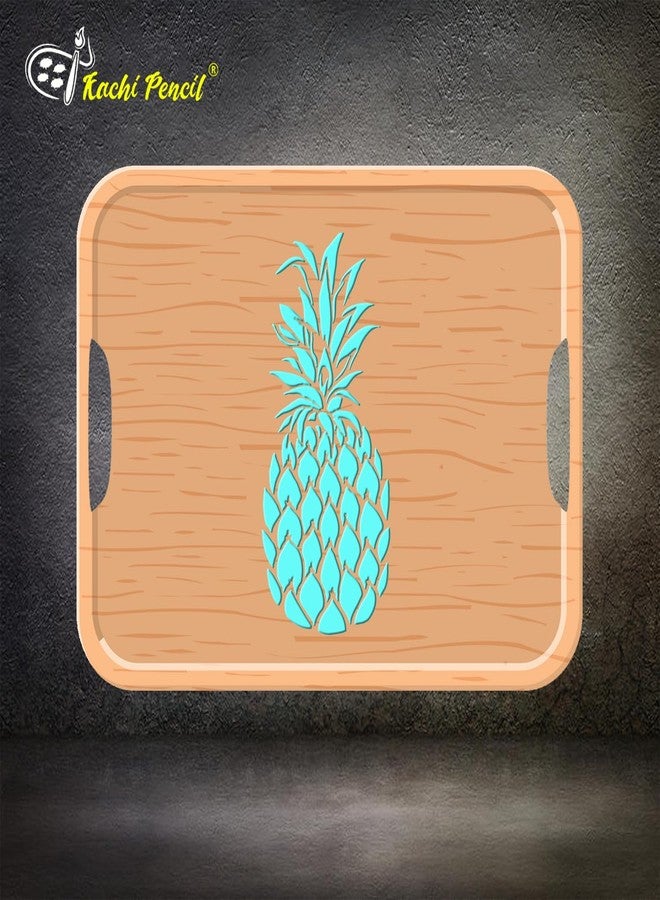 Kachi Pencil Pineapple Stencil for Craft Painting, Scrapbooking |, Size 6x6 inch Reusable Stencils for Painting on Wall, Fabric, Wood, and DIY Art Projects - Image 3