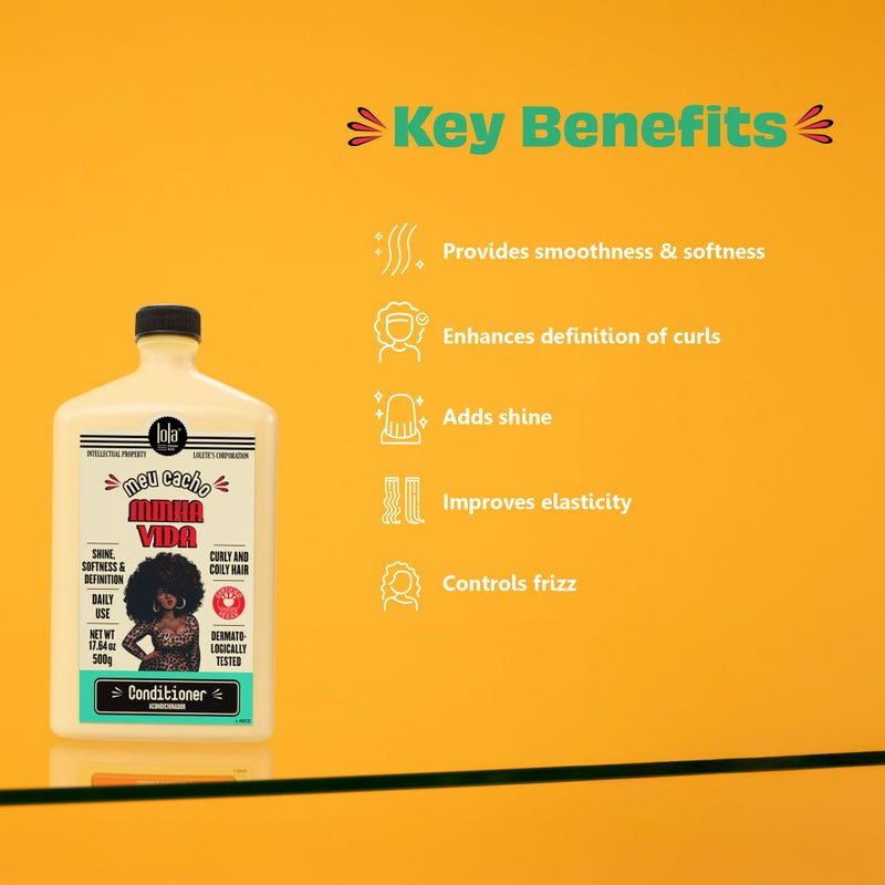 Lola From Rio - Meu Cacho Minha Vida - Hair Conditioner, Nourishes, Frizzy, Dehydrated, Brittle Curly Hair 17.6 Oz - Image 2