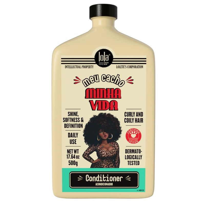 Lola From Rio - Meu Cacho Minha Vida - Hair Conditioner, Nourishes, Frizzy, Dehydrated, Brittle Curly Hair 17.6 Oz - Image 1