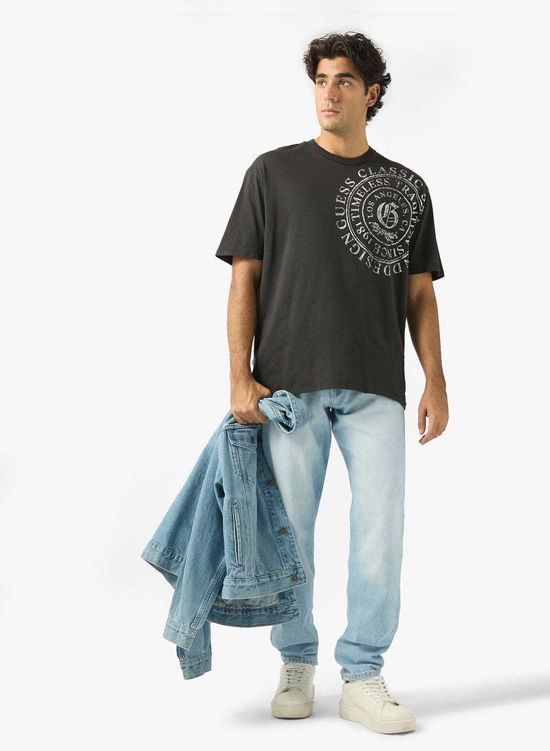 جس تيشيرت بأكمام قصيرة مطبوع عليه حروف - Image 4