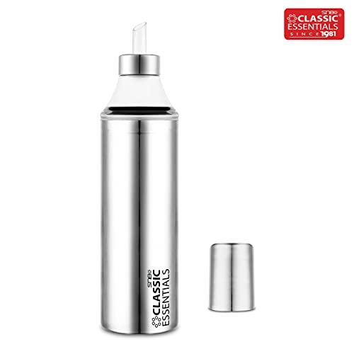 CLASSIC ESSENTIALS Stainless Steel Durable Slim Oil Dispenser | Dust and Leak Proof With Matte Finish Pack of 1, 1000Ml Use For Home, Kitchen, Hotel, Silver - Image 3