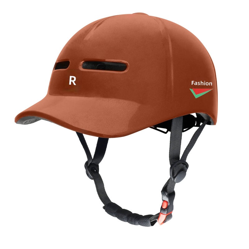 In-Mold Urban Bike Helmet – One-Piece Molded Lightweight Casual Cycling Helmet with Baseball Brim, Ventilated EPS Foam for E-Bike, Scooter, Skateboarding & Roller  Skating