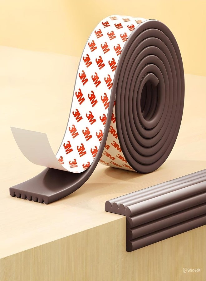 FLAVION Flexible Edge Protector Strip with Adhesive Soft Foam Edge Guard for Furniture, Tables, Desks, and Walls Shock Absorbing Safety Bumper for Baby & Child Protection (Brown, Pack of 1) - Image 4