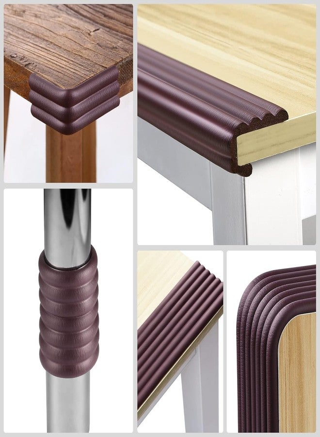 FLAVION Flexible Edge Protector Strip with Adhesive Soft Foam Edge Guard for Furniture, Tables, Desks, and Walls Shock Absorbing Safety Bumper for Baby & Child Protection (Brown, Pack of 1) - Image 2