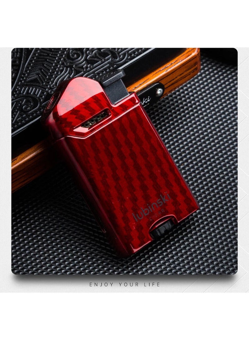 Lubinski Premium Metal Lighter with Magnetic Lid – Elegant Design – Red Color-  Lubinski - Image 2