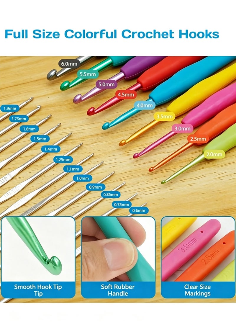 YOUGE Crochet Kit for Beginners & Adults – DIY Starter Set with Ergonomic Hooks, Soft Yarn Balls & Portable Travel Bag – Perfect Gift for Women, Teens, Eid & Ramadan - Image 5