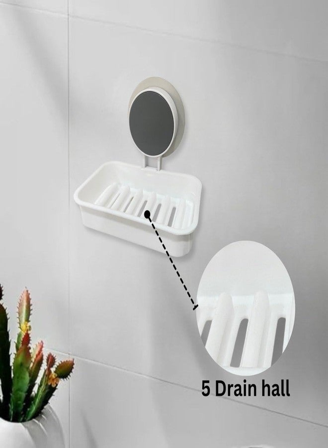 ELMVIA Without Drill Self Adhesive Soap Holder for Bathroom/Soap Case/Soap Dish/Soap Box/Soap Stand/Brush Holder for Sink for Travel Camping Accessories (1PCS Single) - Image 4