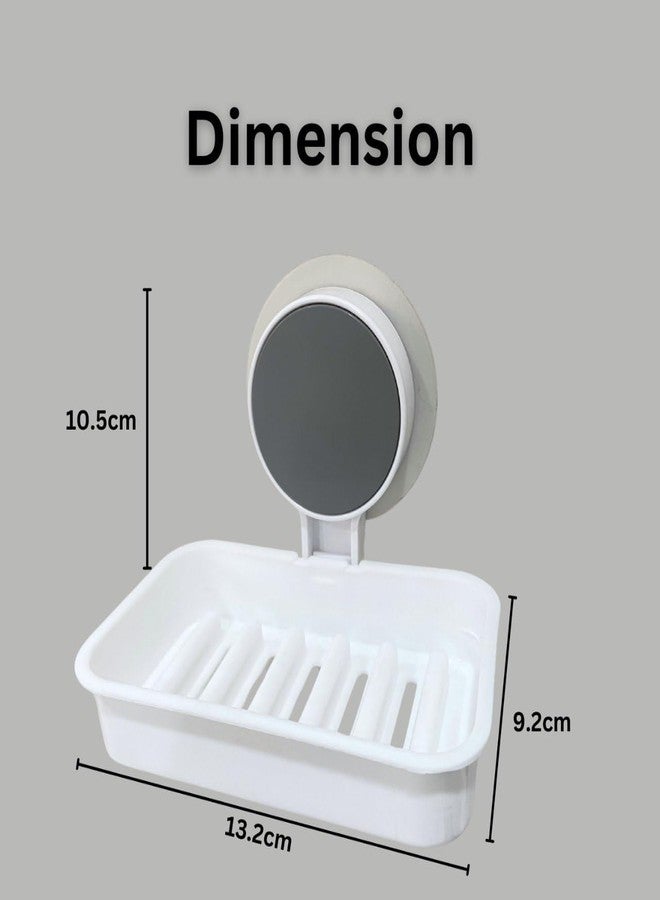 ELMVIA Without Drill Self Adhesive Soap Holder for Bathroom/Soap Case/Soap Dish/Soap Box/Soap Stand/Brush Holder for Sink for Travel Camping Accessories (1PCS Single) - Image 3