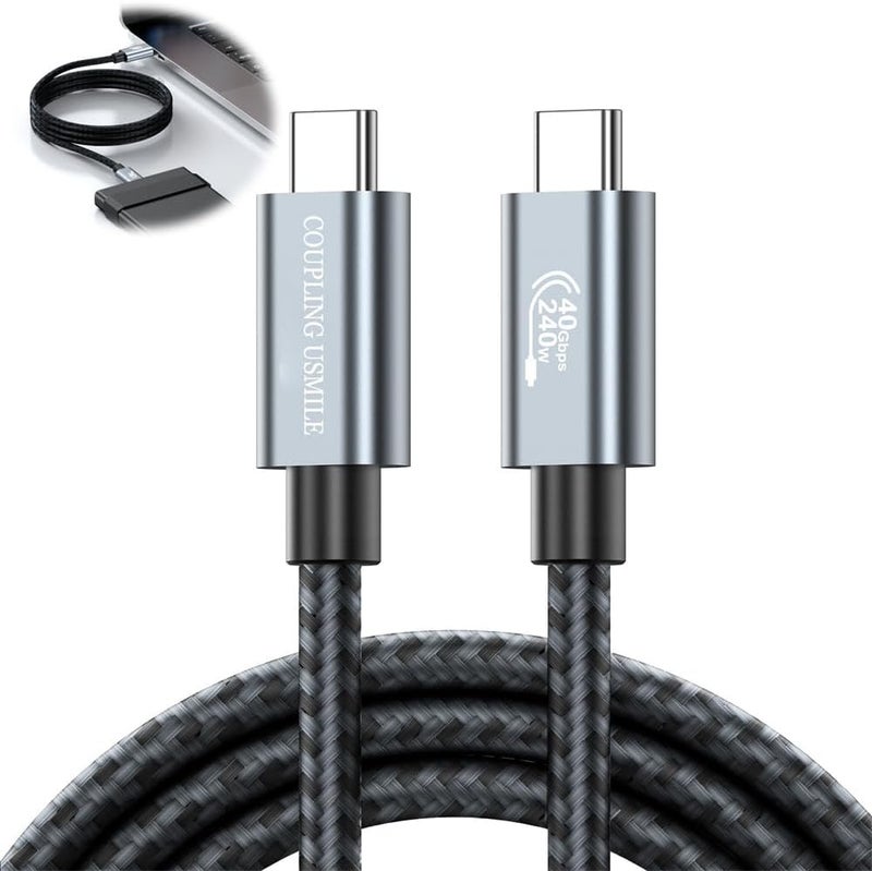 USB C Cable, Thunderbolt 3/4 Compatible, 8K Single or Dual 4K@60Hz Display, 40Gbps Data Transfer, 240W Fast Charging, 3.3FT USB-C to USB-C Cable - Image 1