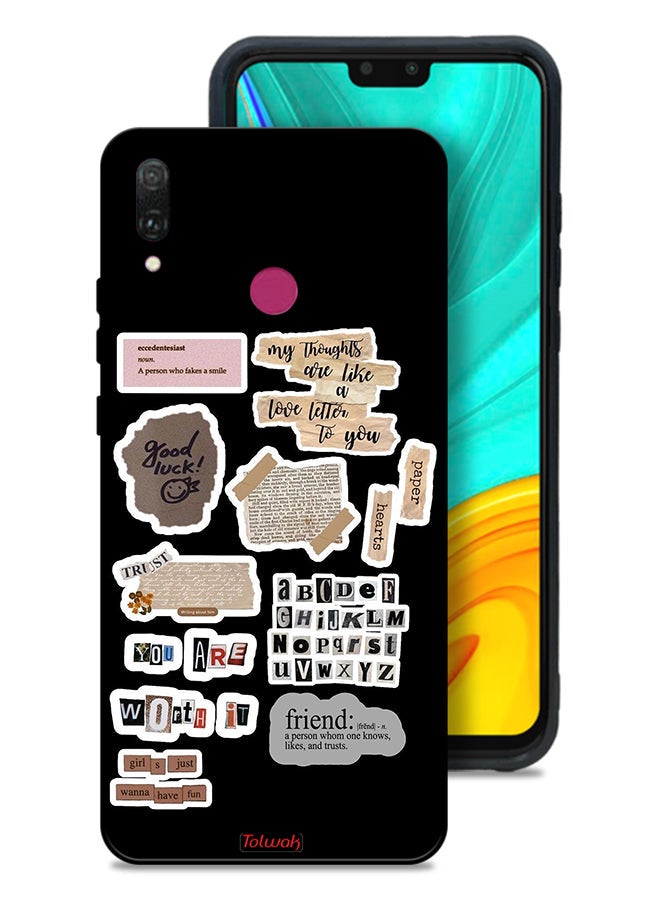 Tolwak Huawei Y9 (2019) Protective Case Cover Good Luck Quotes Stickers - Image 1