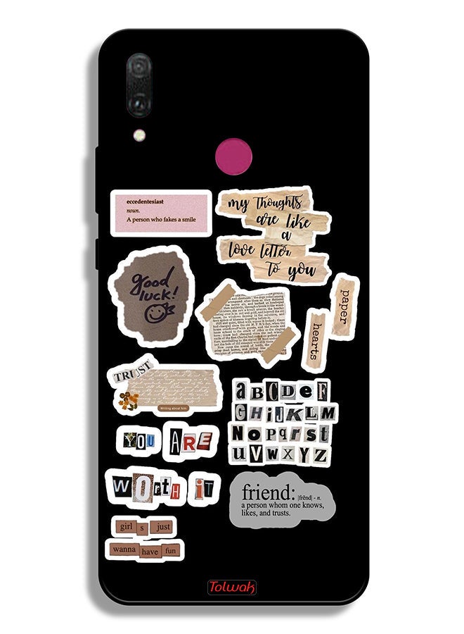 Tolwak Huawei Y9 (2019) Protective Case Cover Good Luck Quotes Stickers - Image 2