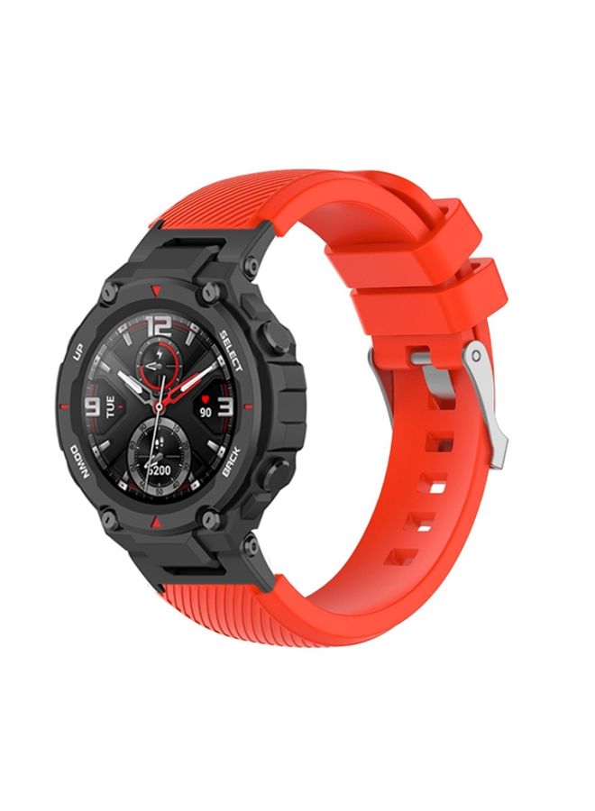 Replacement Strap For Amazfit T-Rex / T-Rex Pro / Ares Twill Silicone Watch Band Red