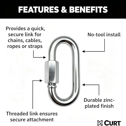 MIKMAYTOO Threaded Quick Link Trailer Safety Chain Hook Carabiner Clip 516Inch Diameter 8000 lbs Break Strength - Image 5