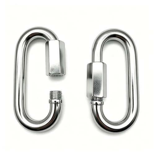 MIKMAYTOO Threaded Quick Link Trailer Safety Chain Hook Carabiner Clip 516Inch Diameter 8000 lbs Break Strength - Image 1