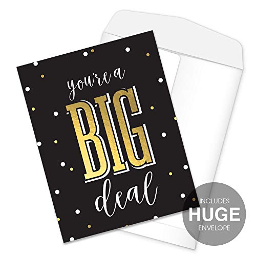 Canopy Street You're A Big Deal Greeting Card / 8.5" x 11" Large Funny Congrats Greeting Card/Jumbo Black Faux Gold Humor Congratulations Graduation Retirement Anniversary Good Luck Card - Image 2