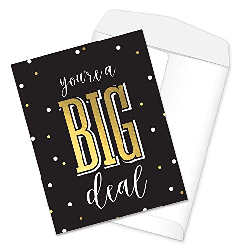 Canopy Street You're A Big Deal Greeting Card / 8.5" x 11" Large Funny Congrats Greeting Card/Jumbo Black Faux Gold Humor Congratulations Graduation Retirement Anniversary Good Luck Card - Image 1