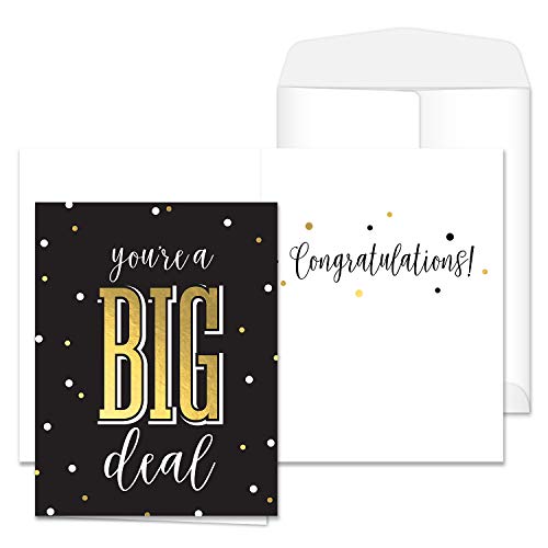 Canopy Street You're A Big Deal Greeting Card / 8.5" x 11" Large Funny Congrats Greeting Card/Jumbo Black Faux Gold Humor Congratulations Graduation Retirement Anniversary Good Luck Card - Image 3