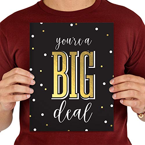 Canopy Street You're A Big Deal Greeting Card / 8.5" x 11" Large Funny Congrats Greeting Card/Jumbo Black Faux Gold Humor Congratulations Graduation Retirement Anniversary Good Luck Card - Image 5