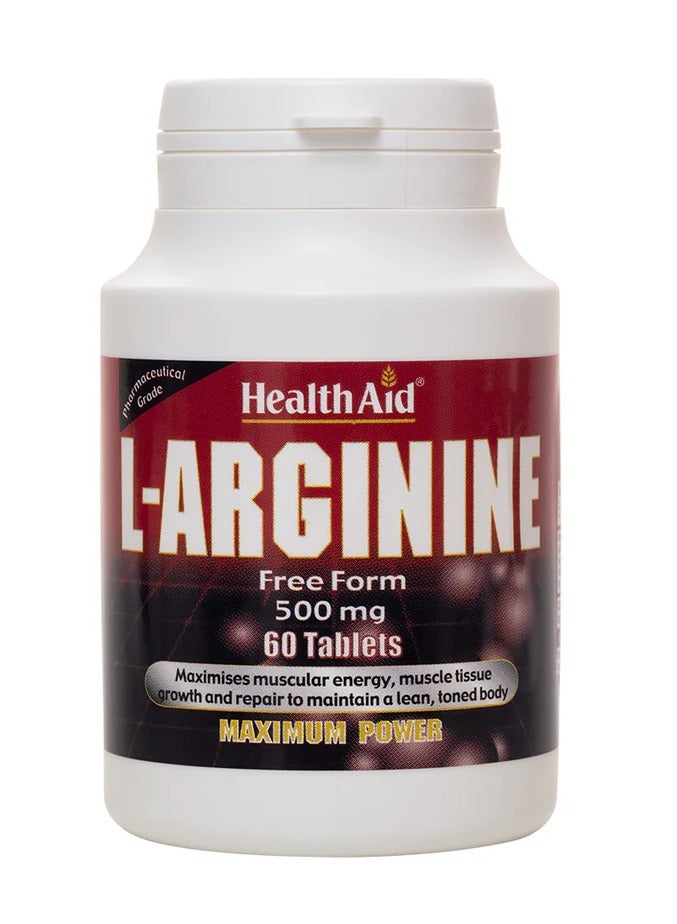 HealthAid L-Arginine 500mg 60 's Tablets - Image 1