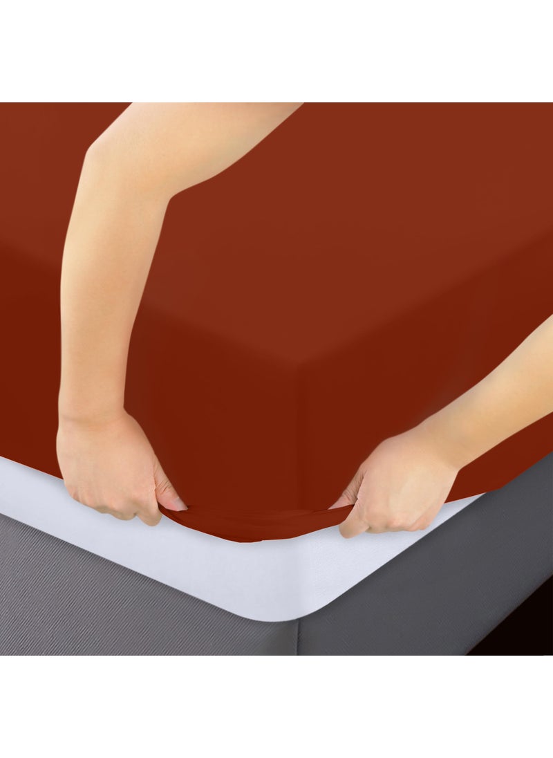 Utopia Bedding Utopia Bedding King Fitted Sheet - Bottom Sheet - Deep Pocket - Soft Microfiber - Shrinkage and Fade Resistant-Easy Care -1 Fitted Sheet Only (Orange)  - Image 3
