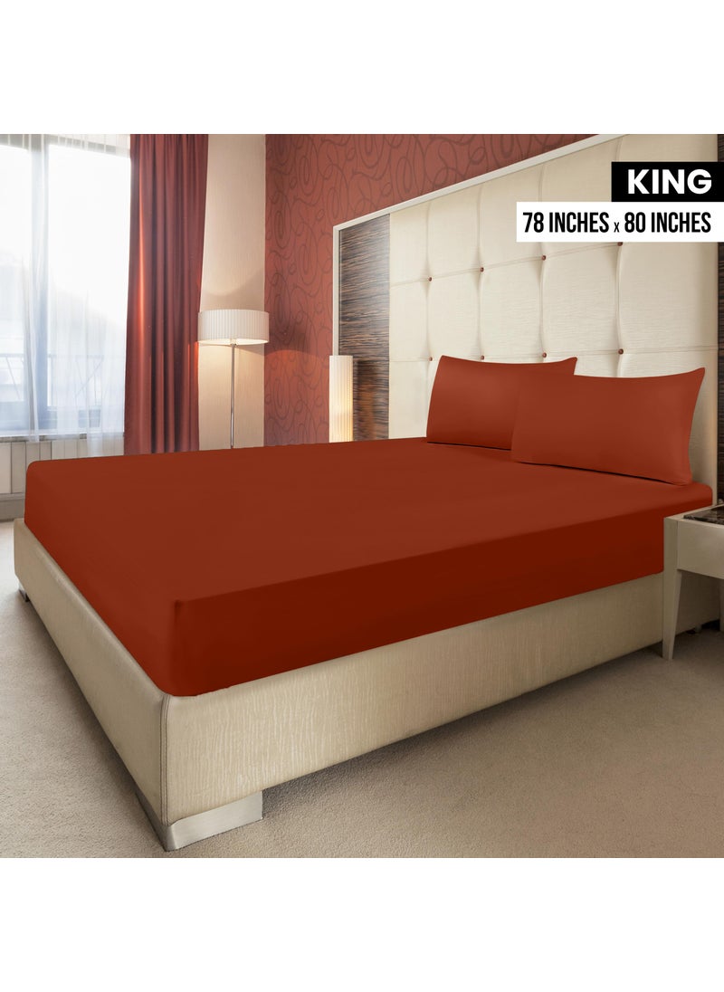 Utopia Bedding Utopia Bedding King Fitted Sheet - Bottom Sheet - Deep Pocket - Soft Microfiber - Shrinkage and Fade Resistant-Easy Care -1 Fitted Sheet Only (Orange)  - Image 2
