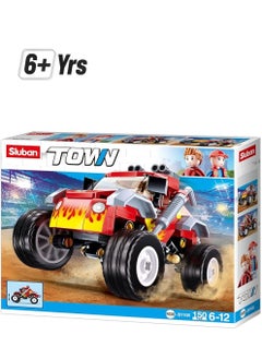 Sluban Town Series Red Off Road Vehicle Building Blocks 150 Pcs With Mini Figuer For Age 6 Plus Years Old 