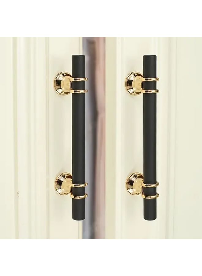 Black Stainless Steel Cabinet Pulls 15pcs Round Rod Golden Base 12 8cm 5 03in - Image 4