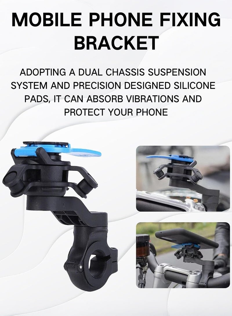 GOOGO Bike Phone Mount, 360° Rotation Handlebar Holder for Motorcycles, Electric Bikes, Bicycles, Shock-Absorbing GPS Bracket for 4.7-7.2 Inch Smartphones - Image 5