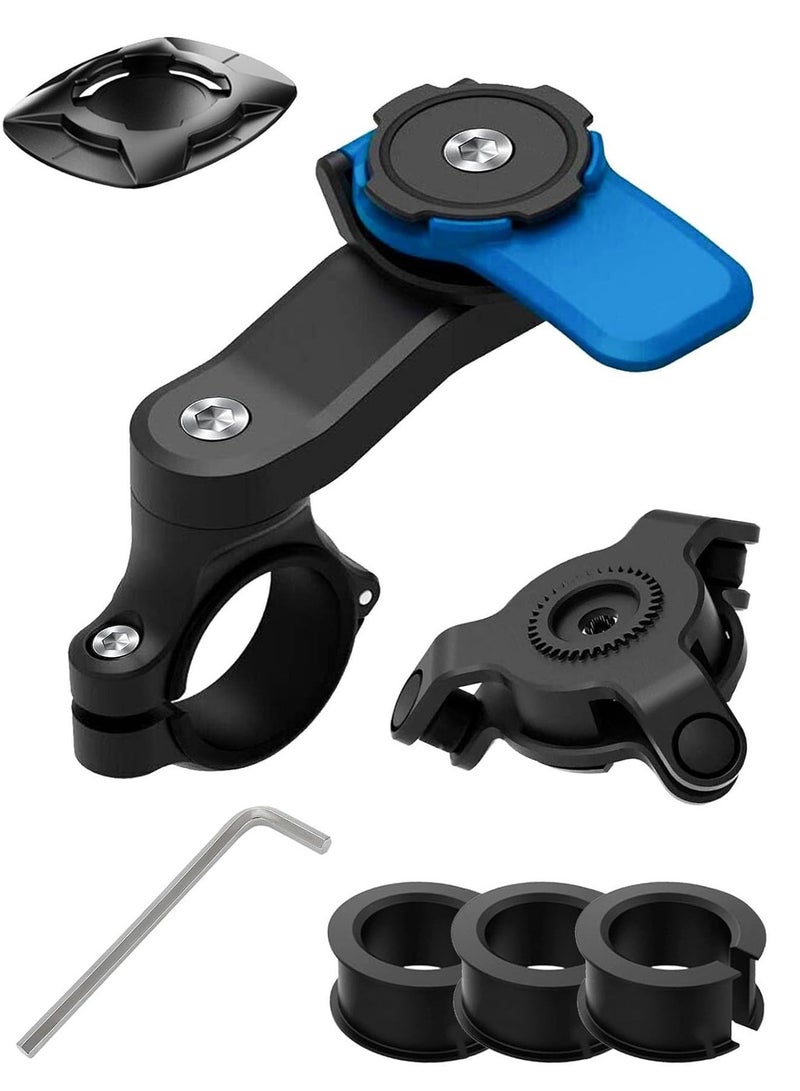 GOOGO Bike Phone Mount, 360° Rotation Handlebar Holder for Motorcycles, Electric Bikes, Bicycles, Shock-Absorbing GPS Bracket for 4.7-7.2 Inch Smartphones - Image 1