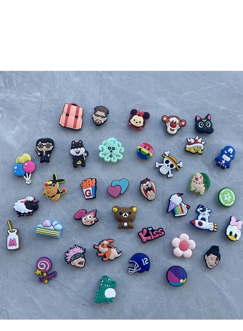 KASTWAVE Shoe Decoration Charms for Crocs, 100 Pcs Random Pins for Crocs Shoes Sandals Buckle Party Birthday Gift Charms Bracelet Wristband Decorations for Adult Men Women Kids - Image 2