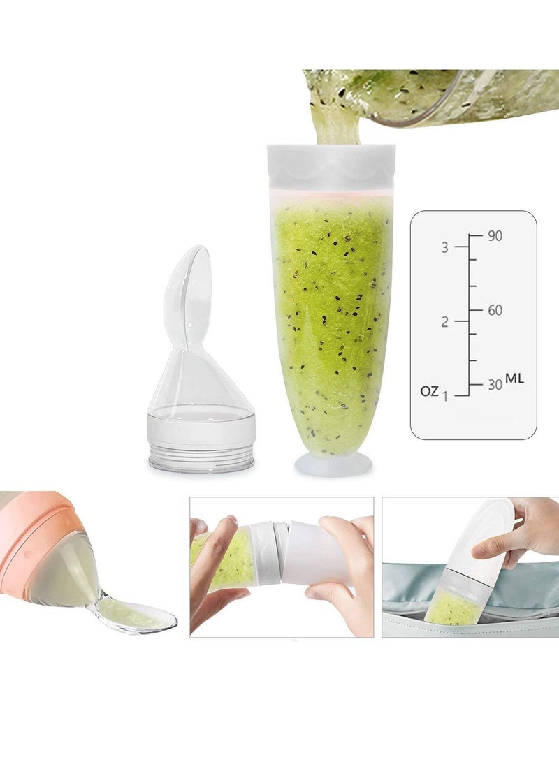 ULHYC 2 Pieces Silicone Baby Spoons Baby Feeding Spoon with Standing Base for Infant 0-24 Months Dispensing and Feeding - Image 2