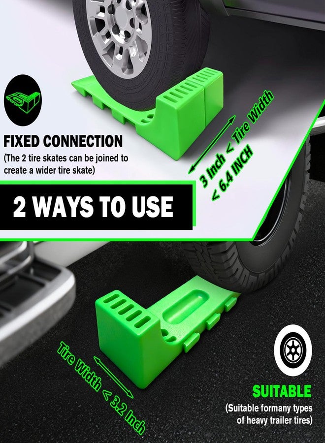 YATOINTO 4 Pack Tire Skates with Interlocking & Expandable Design - Heavy Duty Tow Truck Accessories for Car Haulers, Flat Beds, Wreckers, and Rollback Carriers - Image 3