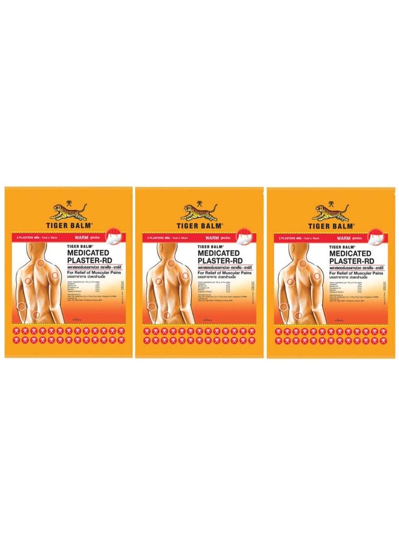 Tiger Balm Warm Medicated Plaster 7cm x 10cm(2 Pcs Each) – Pack of 3 - Image 2