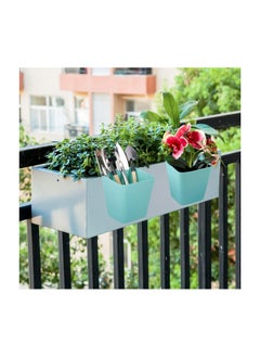 KASTWAVE Hanging Cup Holder Rolling Cart Accessories, Multipurpose Trolley Basket Storage Hanging Container, Space Saving Hanging Makeup Organizers for Kitchen Home Decor, 8pcs, Blue  - Image 4