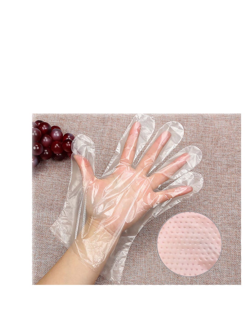 Zikra Plastic Disposable Transparent Gloves, Transparent, for Food Service, Cleaning, Food Handling, Shared Spaces, Hair Coloring, Dishwashing Protection, One Size Fits Most (500 PCS) - Image 3