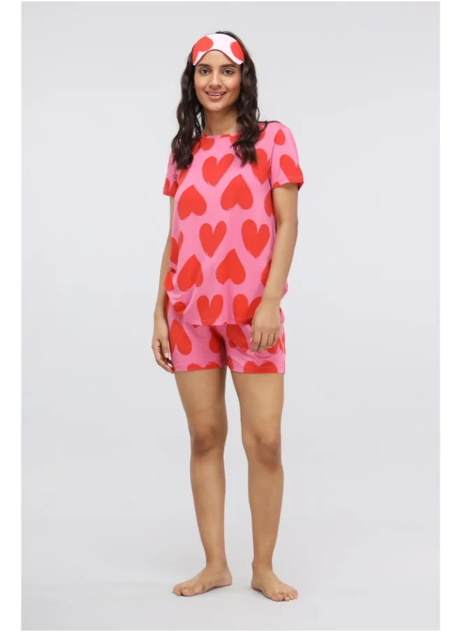 نسيسيرا Pink Love Modal Shorts Set