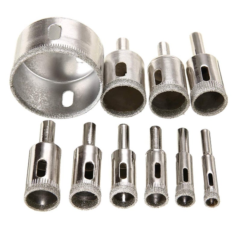 uptodateproducts uptodateproducts 10pcs Drilling Holesaw Cutting Kit 850mm Diamond Coated Hole Saw Durable Cutter Drill Bit Set for Tile Ceramic Marble Glass  - Image 2