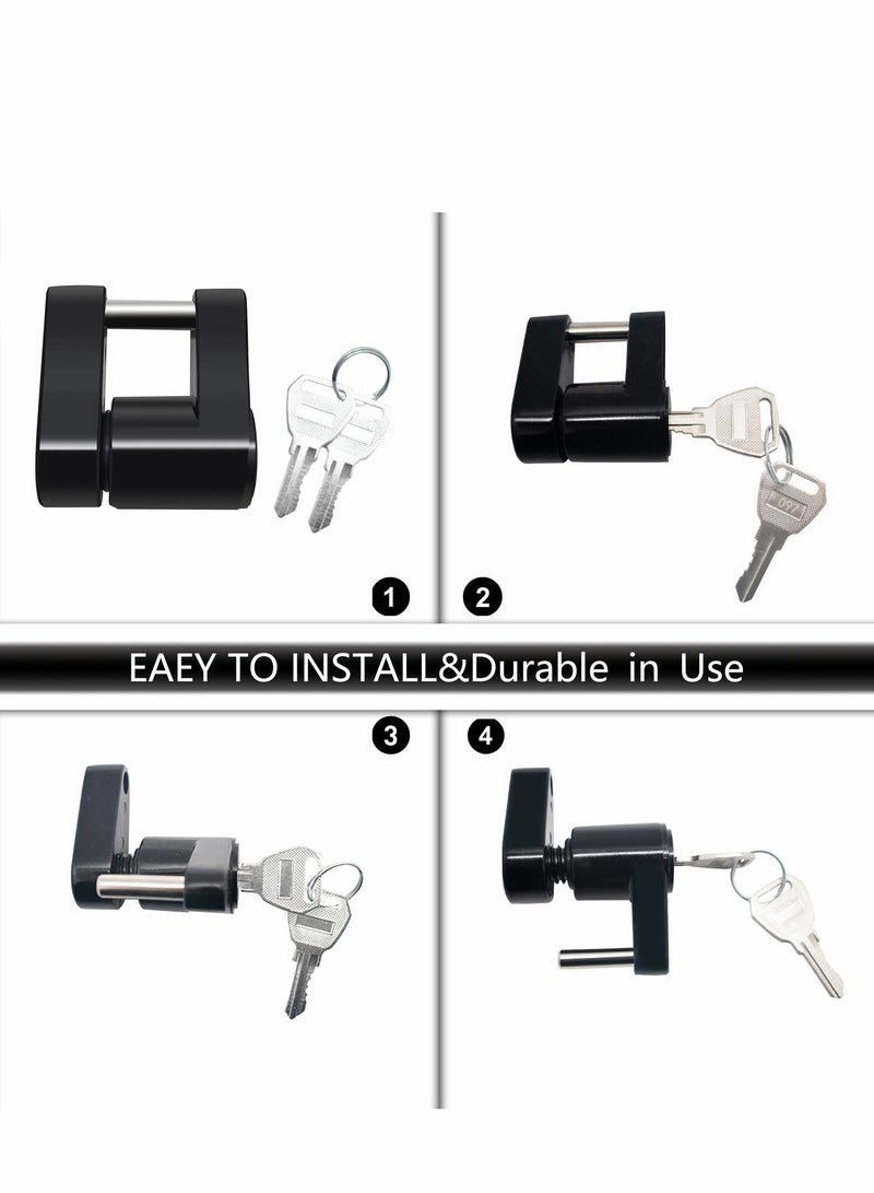 Y&D Trailer Hitch Coupler Lock, Dia 1/4 Inch, 3/4 Inch Span with 2 Keys for Tow Boat RV Truck Car's Lock - Image 5