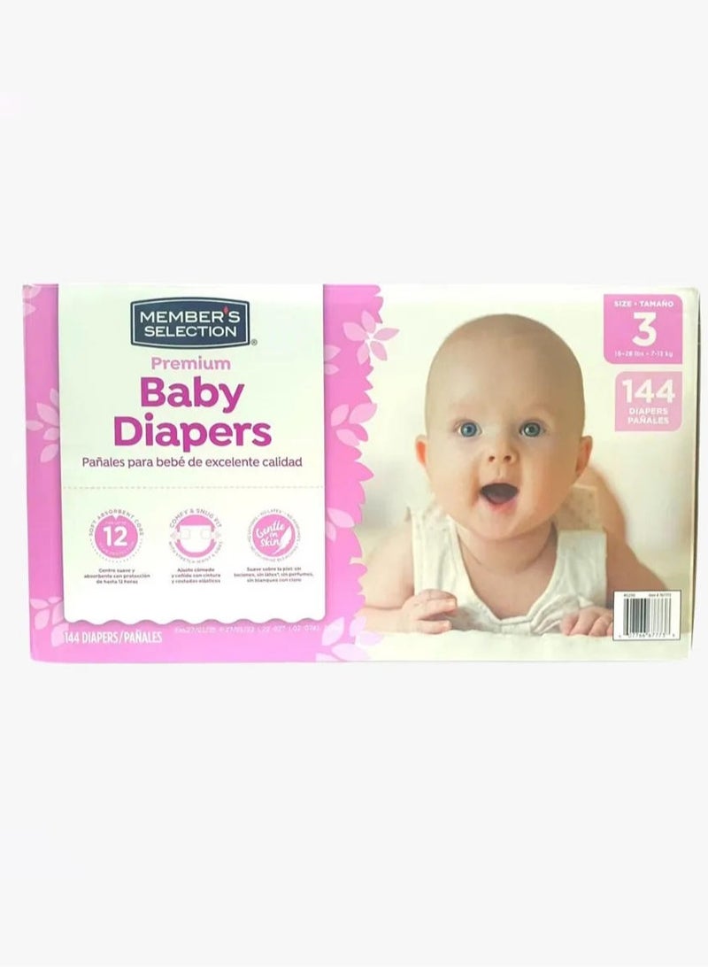 MEMBER'S SELECTION Premium Baby Diapers Size 3 / 144 Piece Pack - Image 1