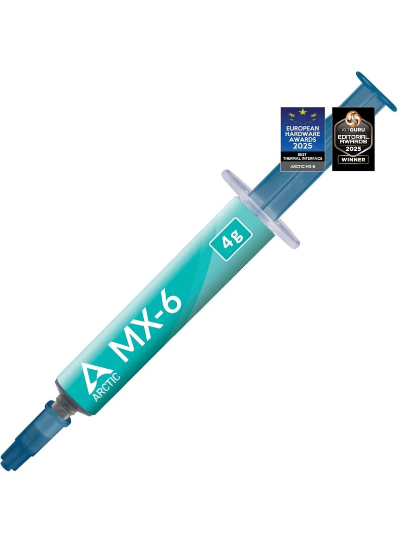 Arctic MX-6 (4 g) - Ultimate Performance Thermal Paste for CPU, Consoles, Graphics Cards, laptops, Very high Thermal Conductivity, Long Durability, Non-Conductive, Non-capacitive, Grey - Image 1