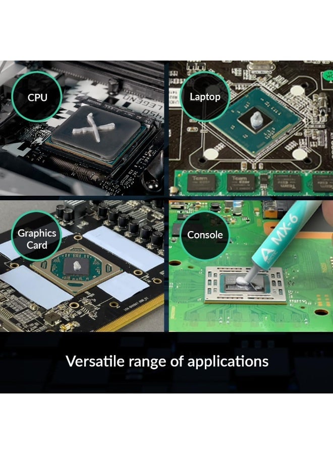 Arctic MX-6 (4 g) - Ultimate Performance Thermal Paste for CPU, Consoles, Graphics Cards, laptops, Very high Thermal Conductivity, Long Durability, Non-Conductive, Non-capacitive, Grey - Image 2
