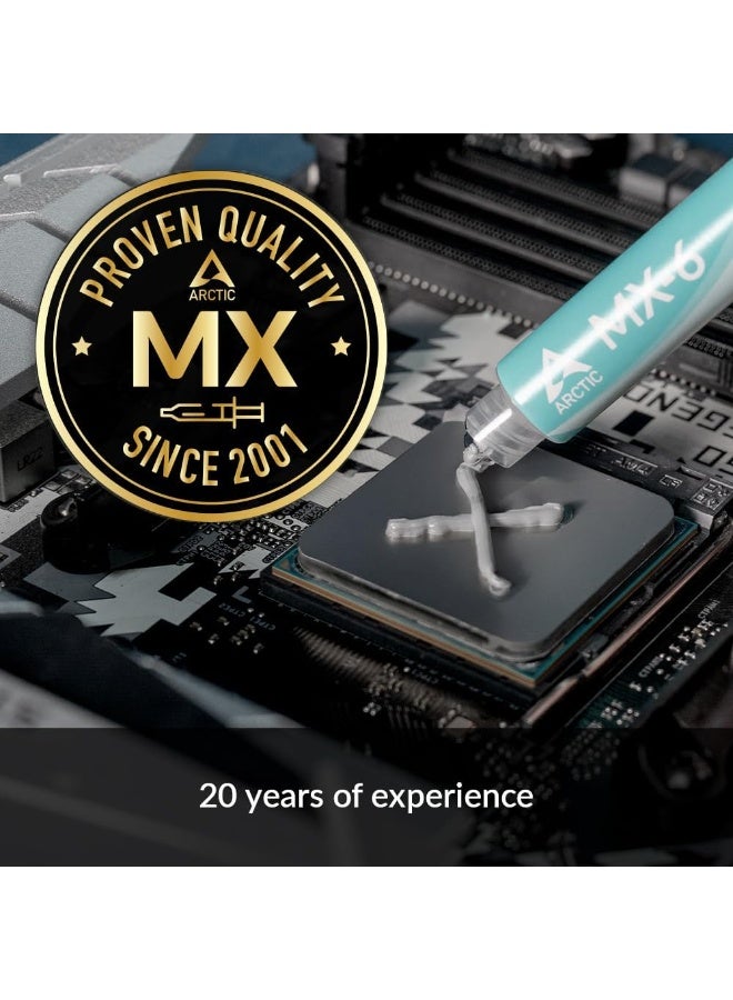 Arctic MX-6 (4 g) - Ultimate Performance Thermal Paste for CPU, Consoles, Graphics Cards, laptops, Very high Thermal Conductivity, Long Durability, Non-Conductive, Non-capacitive, Grey - Image 4