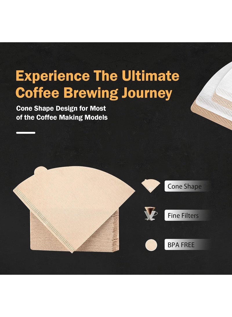 100 Piece Coffee Paper Filter V60 Beige Without Bleached 100% Natural  - Image 5
