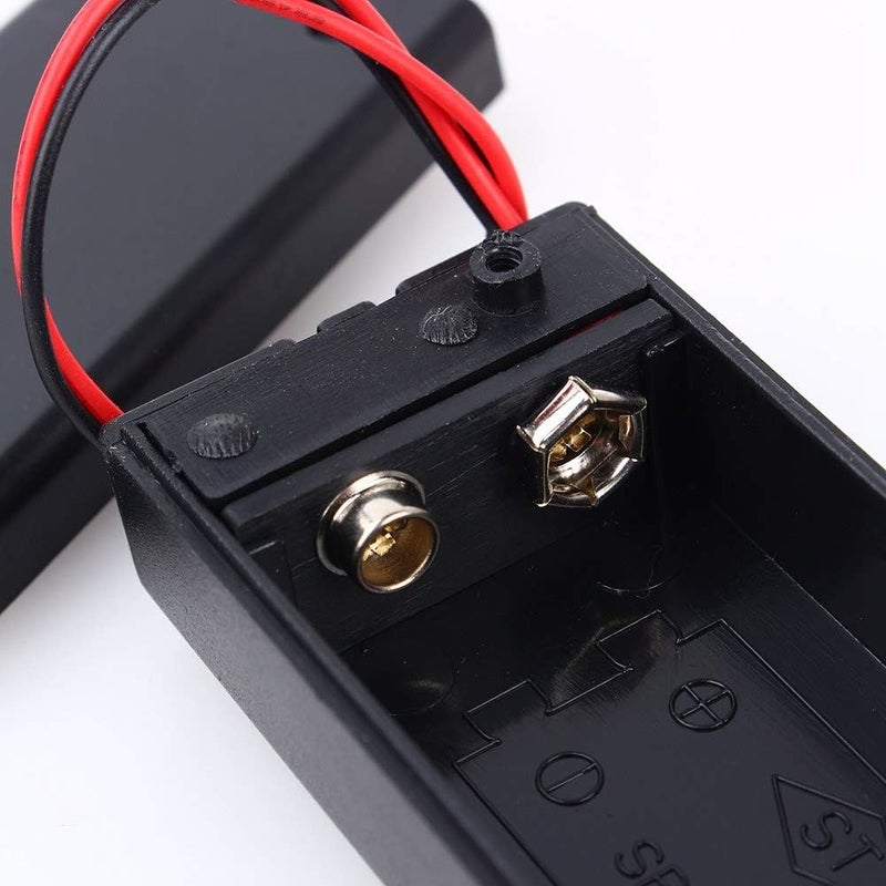 Ejoyous 9V Battery Holder Box, DC Battery Holder w/Wire Lead ON/OFF Switch Cover for Electronic Applications - Image 2