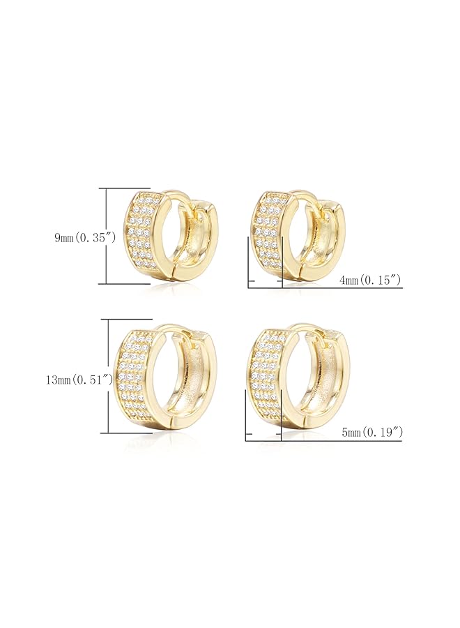إيروريكس أقراط دائرية للنساء أقراط مطلية بالذهب عيار 18 قيراطًا للنساء｜أقراط غضروفية صغيرة خفيفة الوزن مضادة للحساسية للفتيات... - Image 2