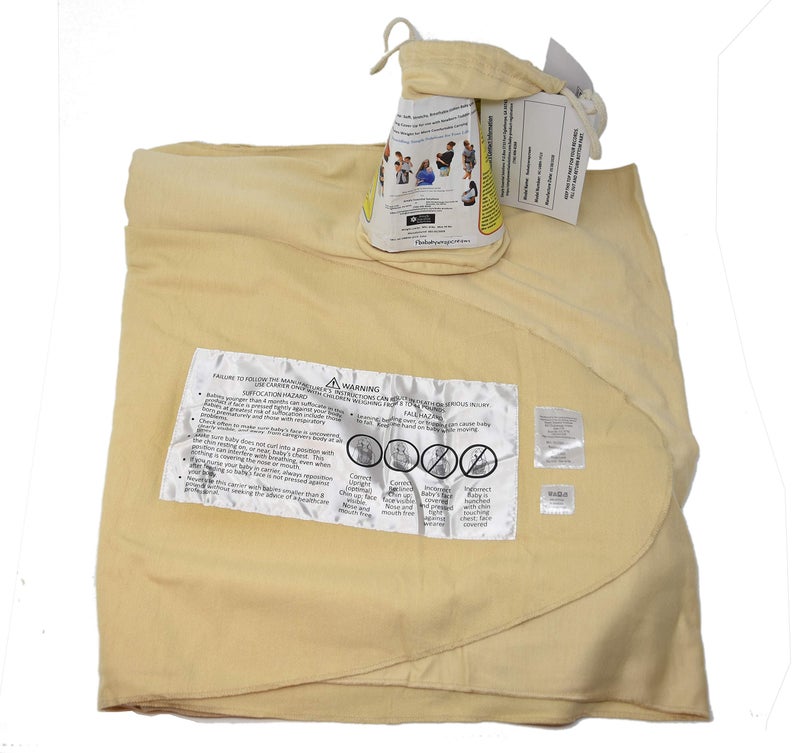 Simply Essential Solutions حمالة أطفال ناعمة ومرنة، قماش قطن، حمالة أطفال، غطاء للرضاعة للاستخدام مع حديثي الولادة - الأطفال الصغار: توزع الوزن بالتساوي لراحة أكبر أثناء الحمل (كريم) - Image 4