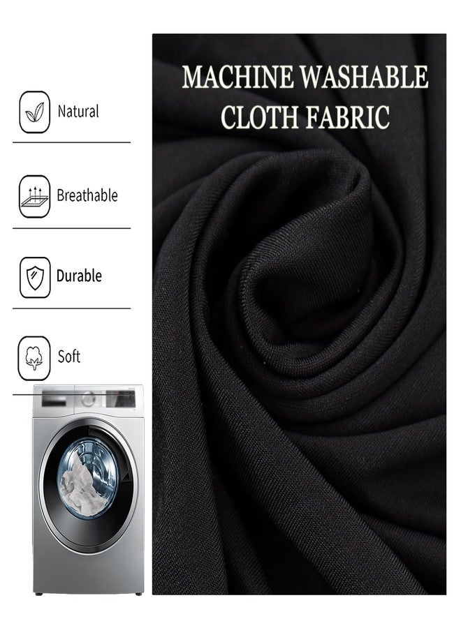 Amonsa Oval Black Fitted Tablecloth with Elastic 48x72 inch for Oval Tables Washable Stretchy Spandex Fabric Table Cover Cloth Not Vinyl Table Protector - Image 4
