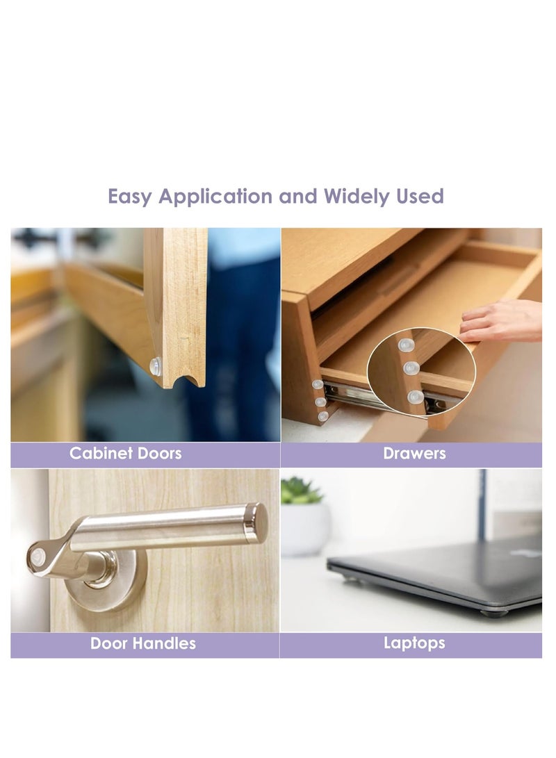 Pack of 100 Adhesive Bumper Pads for Drawers, Cutting Boards, Glass Tops, Small and Kitchen Furniture, Picture Frames Sound Dampening Transparent Rubber Feet for Cabinet Doors (Clear) - Image 4