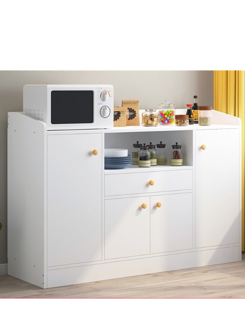 Generic Chest of Drawers, Wooden Storage Cabinet with 1 Dawers and 4 Doors for Household Items and kitchenware, Modern Drawer Storage Cabinet for Living Room Dining Room and Bedroom (White)  - Image 1